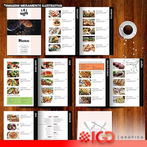 Cardápios com Verniz ABCD - Impressão de Cardápios