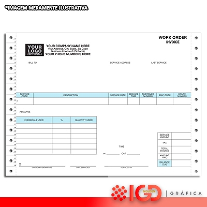 Formulário Contínuo para Empresa Dourados - Formulário Contínuo Personalizado