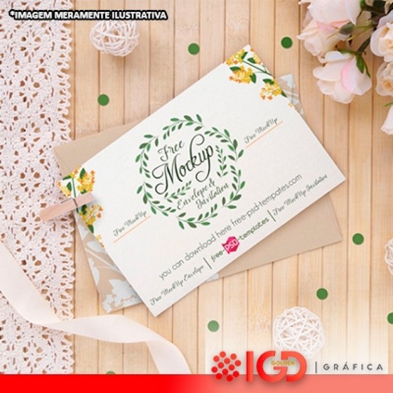 Gráfica para Imprimir Convite de Casamento Personalizado Xapuri - Convites Empresariais