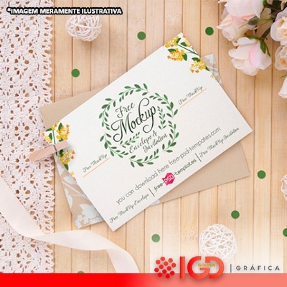 Gráfica para Imprimir Convite de Casamento Personalizado Vila Pompeia - Convites Personalizados