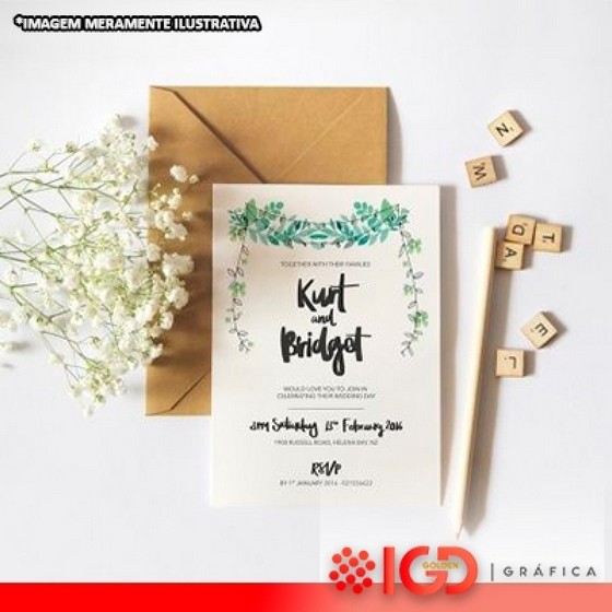 Impressão de Convite de Casamento Personalizado Casa Verde - Convites Personalizados