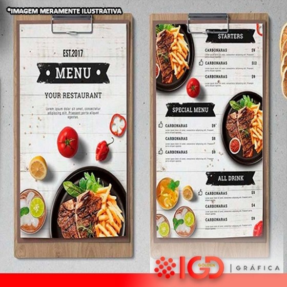 Onde Fazer Cardápios Plastificados Itaituba - Cardápios para Restaurante